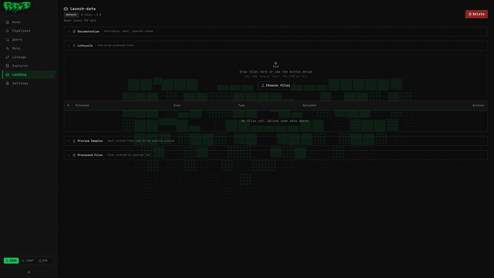 Upload via drag-and-drop